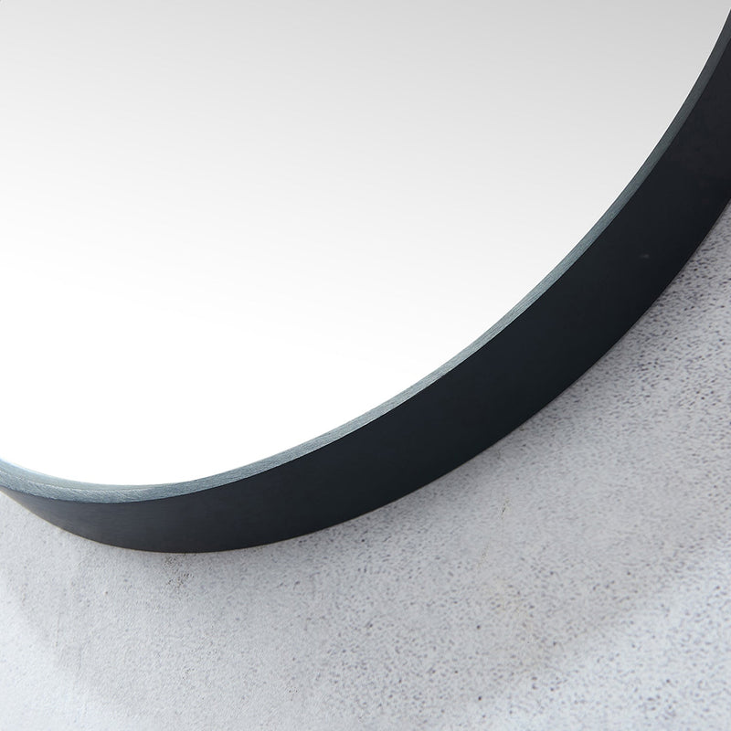 Vinnova 803120-MIR-BB Miajadas 20 in. W x 36 in. H Oval Metal Wall Mirror in Brushed Black