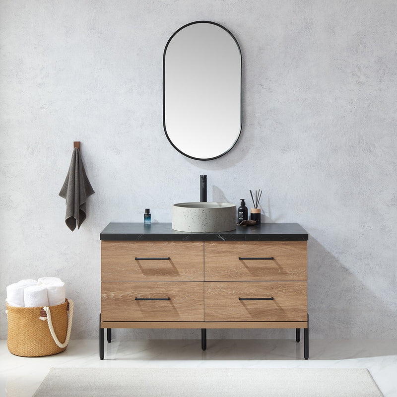 Vinnova 803120-MIR-BB Miajadas 20 in. W x 36 in. H Oval Metal Wall Mirror in Brushed Black
