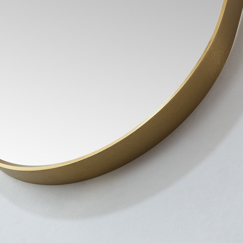 Vinnova 803120-MIR-BG Miajadas 20 in. W x 36 in. H Oval Metal Wall Mirror in Brushed Gold