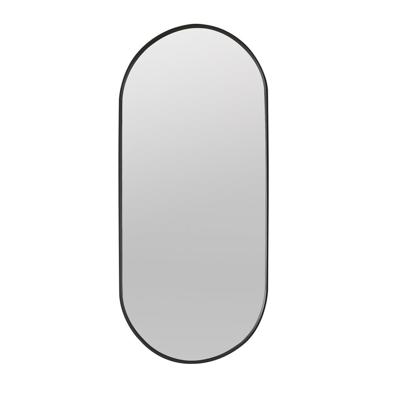 Vinnova 803121-MIR-BB Miajadas 19.7" W x 45" H Oval Aluminum Framed Wall Mount Bathroom Vanity Mirror in Brushed Black