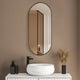 Vinnova 803121-MIR-BB Miajadas 19.7" W x 45" H Oval Aluminum Framed Wall Mount Bathroom Vanity Mirror in Brushed Black