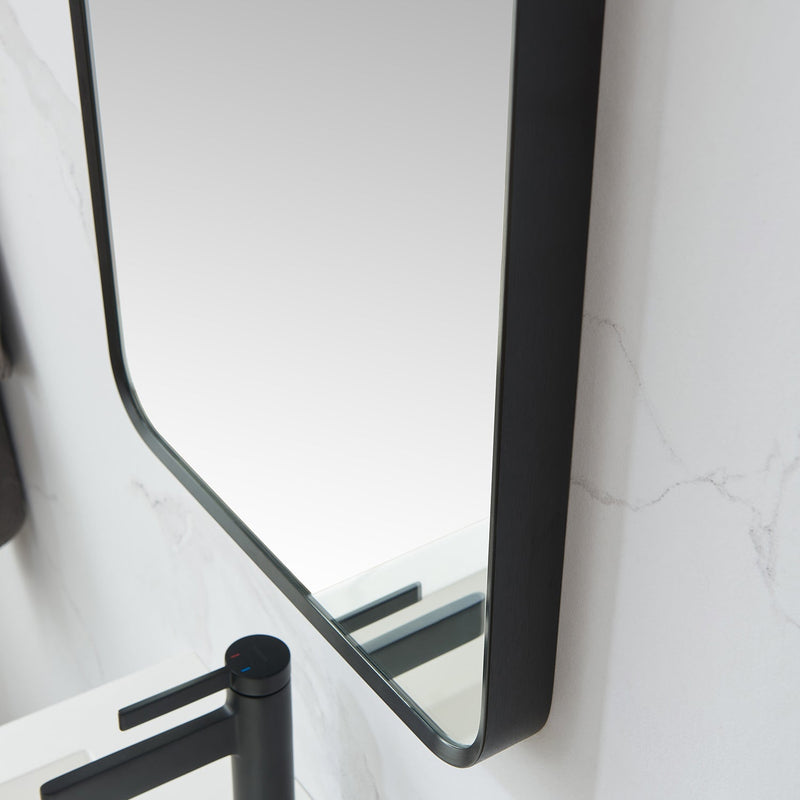 Vinnova 803218-MIR-BB Mutriku 18 in. W x 36 in. H Rectangle Metal Wall Mirror in Brushed Black