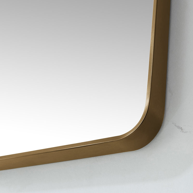 Vinnova 803218-MIR-BG Mutriku 18 in. W x 36 in. H Rectangle Metal Wall Mirror in Brushed Gold