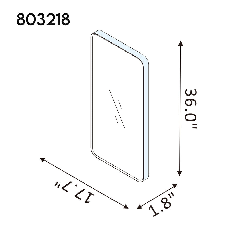 Vinnova 803218-MIR-BG Mutriku 18 in. W x 36 in. H Rectangle Metal Wall Mirror in Brushed Gold