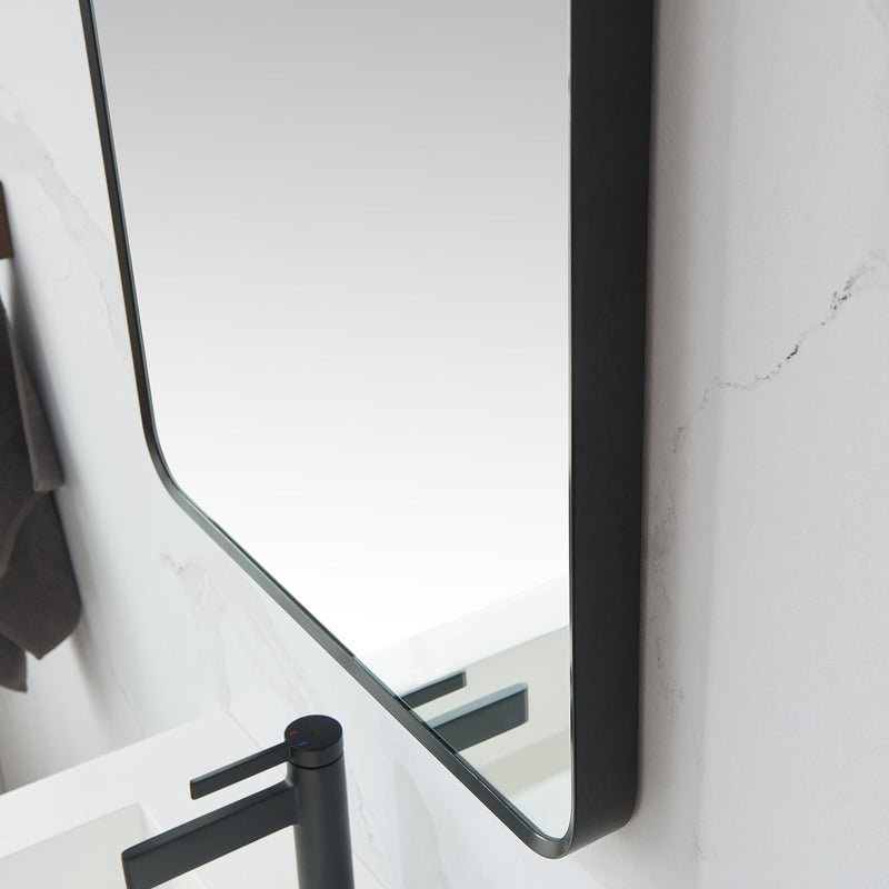 Vinnova 803224-MIR-BB Mutriku 24 in. W x 36 in. H Rectangle Metal Wall Mirror in Brushed Black