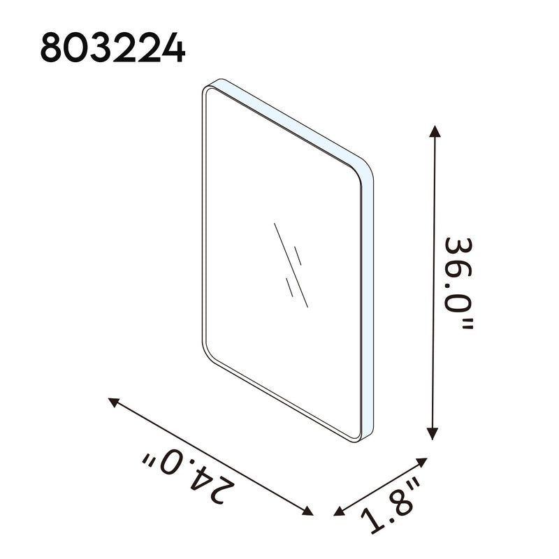 Vinnova 803224-MIR-BB Mutriku 24 in. W x 36 in. H Rectangle Metal Wall Mirror in Brushed Black