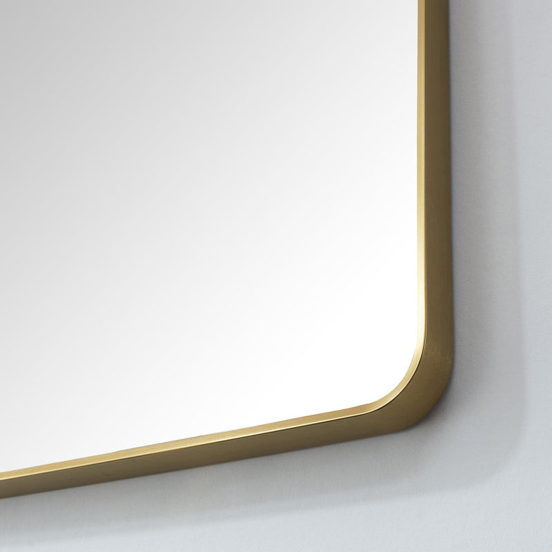 Vinnova 803224-MIR-BG Mutriku 24 in. W x 36 in. H Rectangle Metal Wall Mirror in Brushed Gold