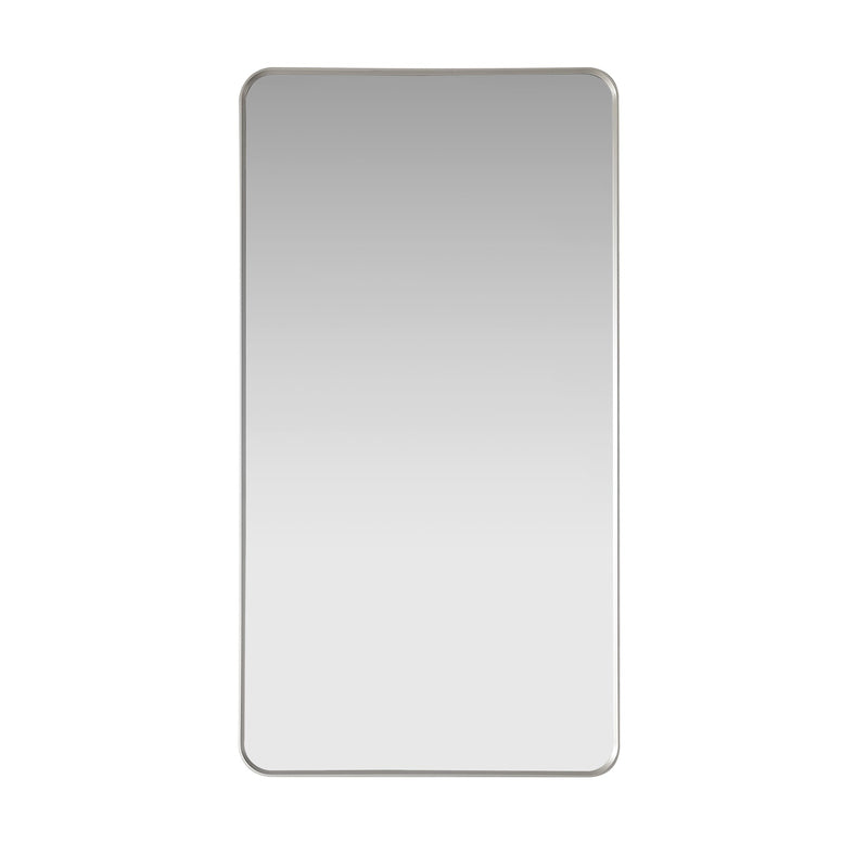 Vinnova 803225-MIR-SN Mutriku 24" W x 45" H Rectangle Metal Wall Mirror in Satin Nickel