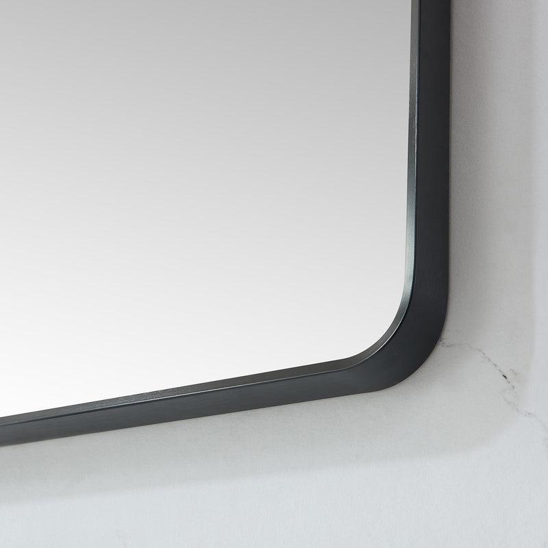 Vinnova 803232-MIR-BB Mutriku 32 in. W x 36 in. H Rectangle Metal Wall Mirror in Brushed Black