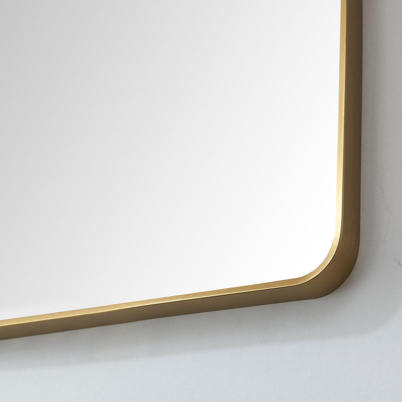 Vinnova 803232-MIR-BG Mutriku 32 in. W x 36 in. H Rectangle Metal Wall Mirror in Brushed Gold
