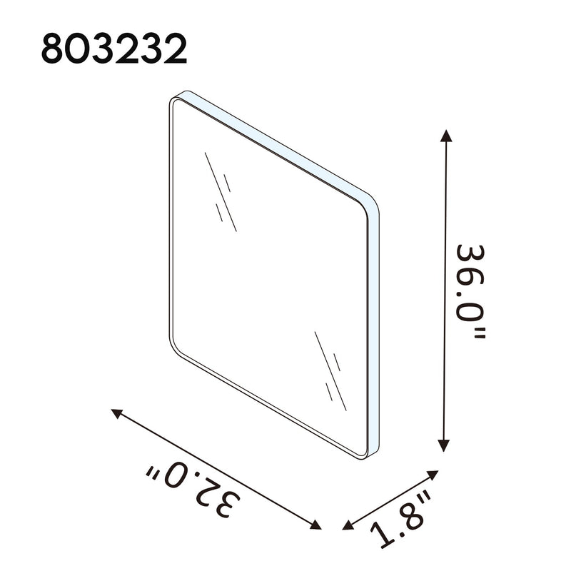 Vinnova 803232-MIR-BG Mutriku 32 in. W x 36 in. H Rectangle Metal Wall Mirror in Brushed Gold