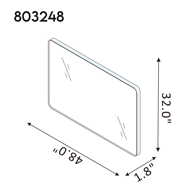 Vinnova 803248-MIR-BB Mutriku 48 in. W x 32 in. H Rectangle Metal Wall Mirror in Brushed Black