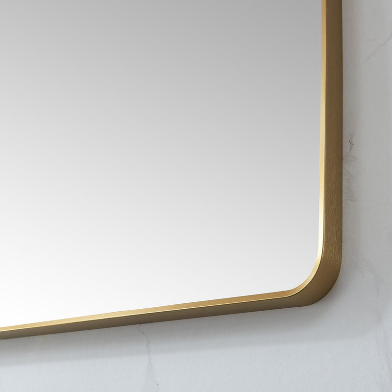 Vinnova 803248-MIR-BG Mutriku 48 in. W x 32 in. H Rectangle Metal Wall Mirror in Brushed Gold