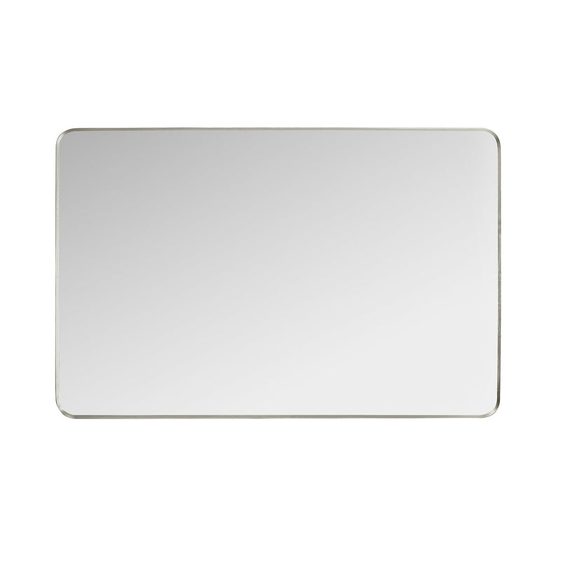 Vinnova 803248-MIR-SN Mutriku 48" W x 32" H Rectangle Metal Wall Mirror in Satin Nickel