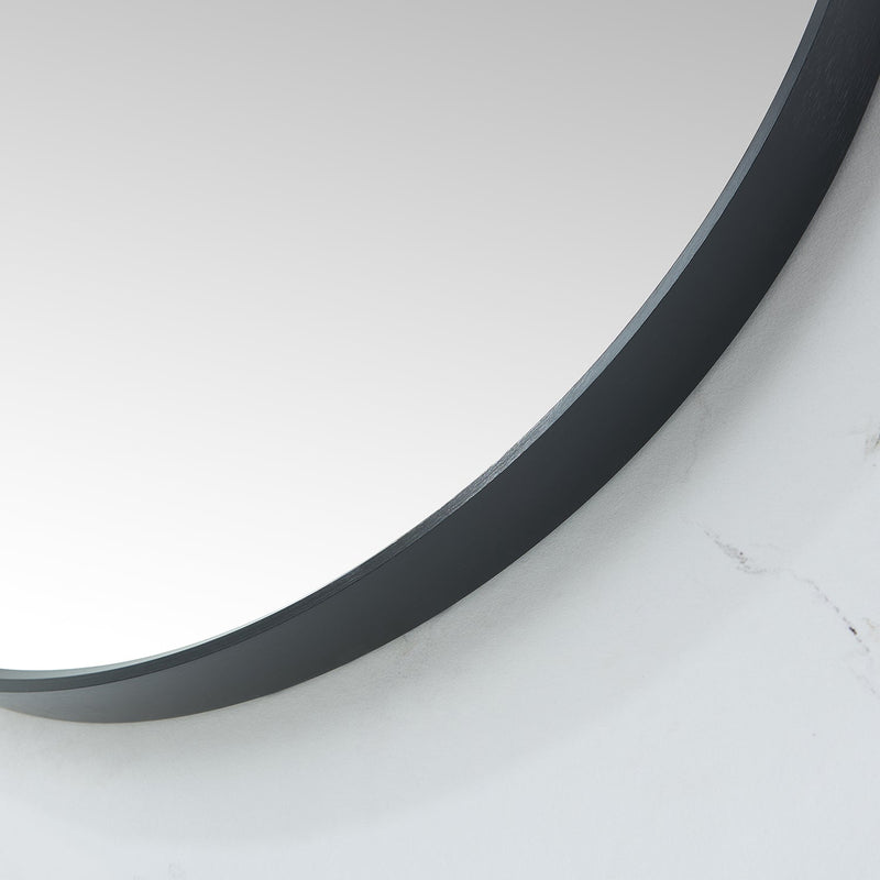Vinnova 803332-MIR-BB Cascante 32 in. W x 32 in. H Round Metal Wall Mirror in Brushed Black