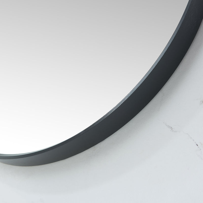Vinnova 803336-MIR-BB Cascante 35.4 in. W x 35.4 in. H Round Metal Wall Mirror in Brushed Black