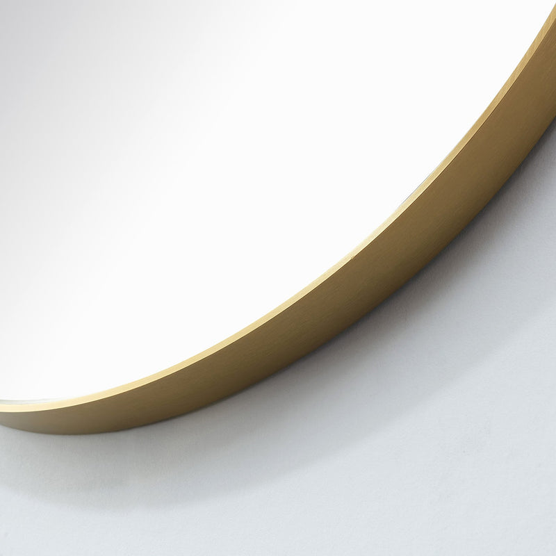 Vinnova 803336-MIR-BG Cascante 35.4 in. W x 35.4 in. H Round Metal Wall Mirror in Brushed  Gold