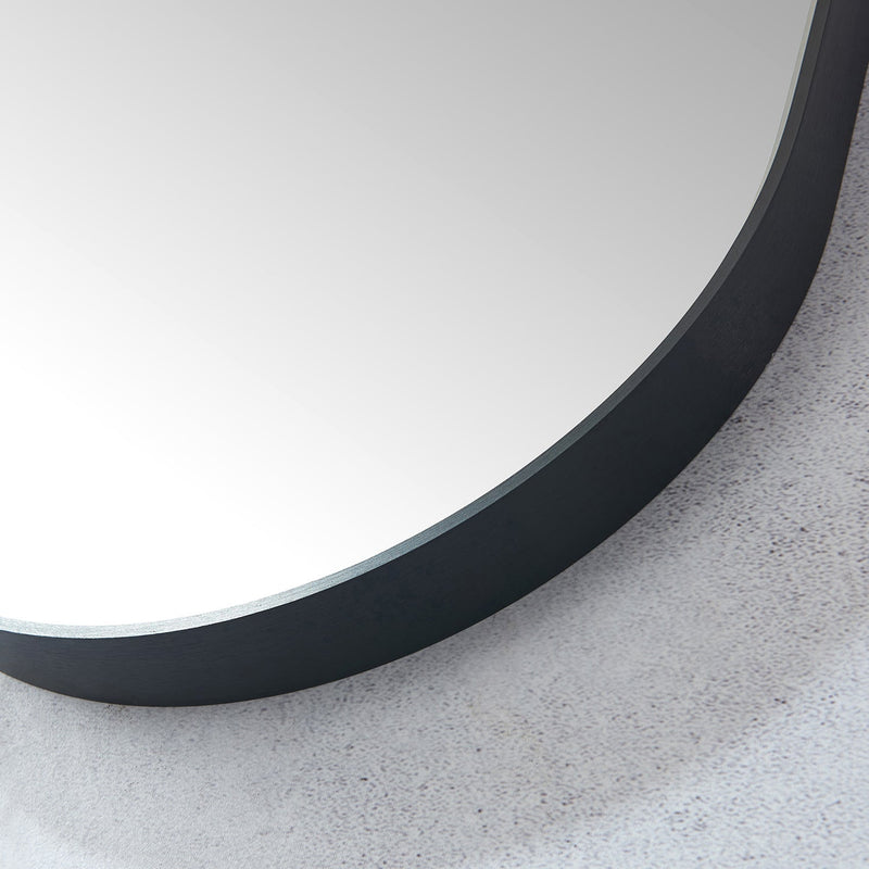 Vinnova 803418-MIR-BB Luarca 18 in. W x 48 in. H Oval Metal Wall Mirror in Brushed Black