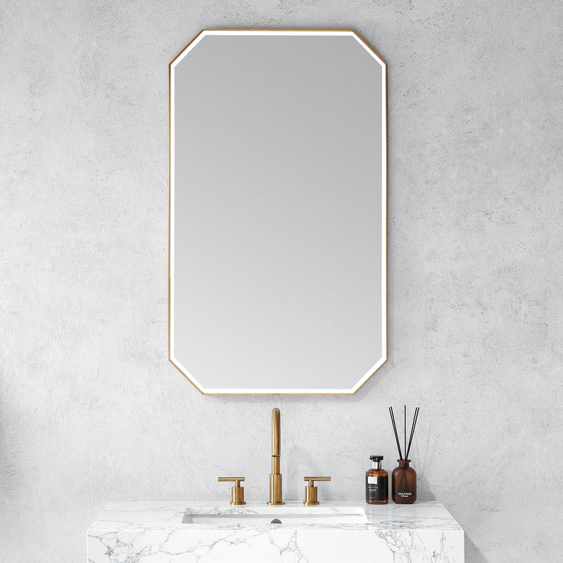 Vinnova 803524-MIR-BG Sabadell 24 in. W x 40 in. H Octagon Metal Wall Mirror