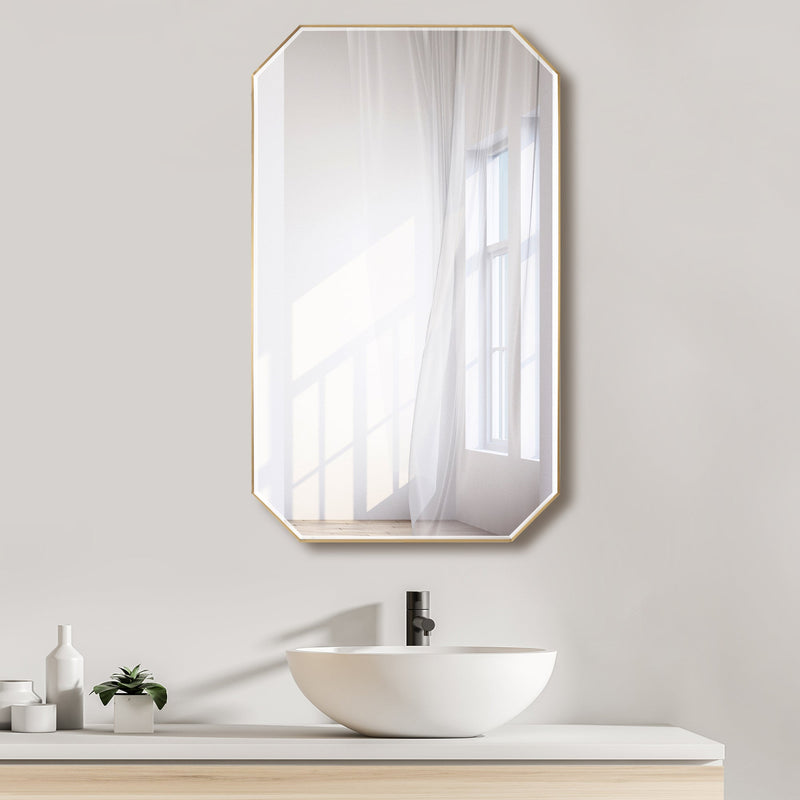Vinnova 803524-MIR-BG Sabadell 24 in. W x 40 in. H Octagon Metal Wall Mirror