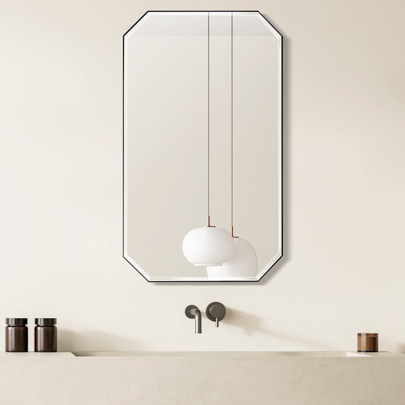 Vinnova 803524-MIR-BG Sabadell 24 in. W x 40 in. H Octagon Metal Wall Mirror