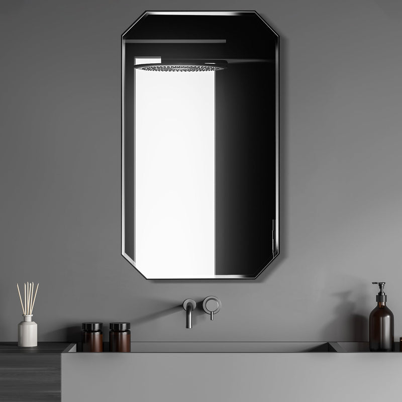 Vinnova 803524-MIR-BG Sabadell 24 in. W x 40 in. H Octagon Metal Wall Mirror