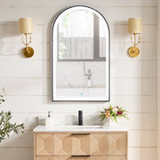 Vinnova 803624-LED-BG Estartit 24 in. W x 40 in. H Arch Aluminum Framed LED Wall Mirror in Brushed Gold - view 10