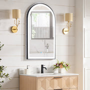 Vinnova 803624-LED-BG Estartit 24 in. W x 40 in. H Arch Aluminum Framed LED Wall Mirror in Brushed Gold - view 8