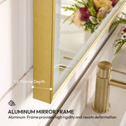 Vinnova 803624-LED-BG Estartit 24 in. W x 40 in. H Arch Aluminum Framed LED Wall Mirror in Brushed Gold - view 5