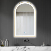 Vinnova 803624-LED-BG Estartit 24 in. W x 40 in. H Arch Aluminum Framed LED Wall Mirror in Brushed Gold - view 4