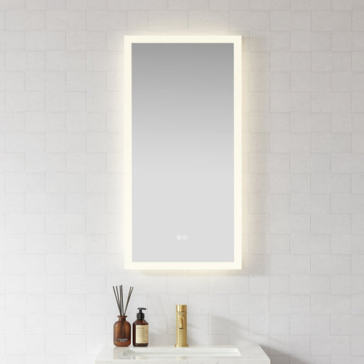 Vinnova 803718R-LED-AC Beijing 18" W x 40" H Rectangular Acrylic Frameless LED Wall Mount Bathroom Vanity Mirror