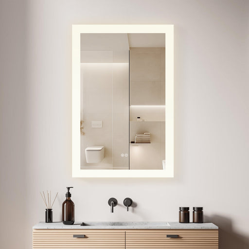 Vinnova 803724R-LED-AC Beijing 24" W x 40" H Rectangular Acrylic Frameless LED Wall Mount Bathroom Vanity Mirror