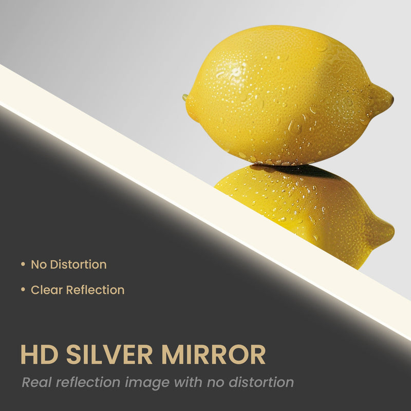 Vinnova 803732R-LED-AC Beijing 32" W x 36" H Rectangular Acrylic Frameless LED Wall Mount Bathroom Vanity Mirror