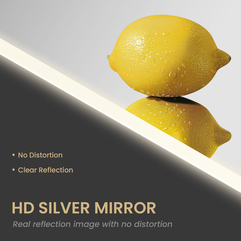 Vinnova 803760R-LED-AC Beijing 60" W x 32" H Rectangular Acrylic Frameless LED Wall Mount Bathroom Vanity Mirror