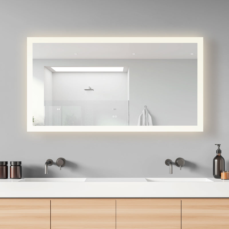 Vinnova 803760R-LED-AC Beijing 60" W x 32" H Rectangular Acrylic Frameless LED Wall Mount Bathroom Vanity Mirror