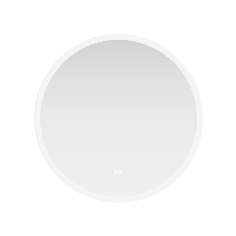 Vinnova 803832C-LED-AC Moscow 32" W x 32" H Circular Aluminum Frameless LED Wall Mount Bathroom Vanity Mirror