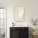 Vinnova 804216-MCB-BG Talayuela 16"W x 24"H Rectangular Aluminum Framed Medicine Cabinet in Brushed Gold