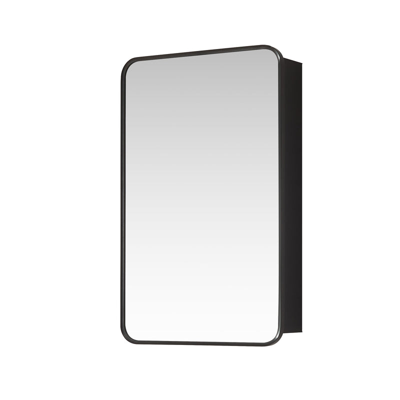 Vinnova 804220-MCB-BB Talayuela 20"W x 32"H Rectangular Aluminum Framed Medicine Cabinet in Brushed Black