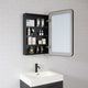 Vinnova 804220-MCB-BB Talayuela 20"W x 32"H Rectangular Aluminum Framed Medicine Cabinet in Brushed Black