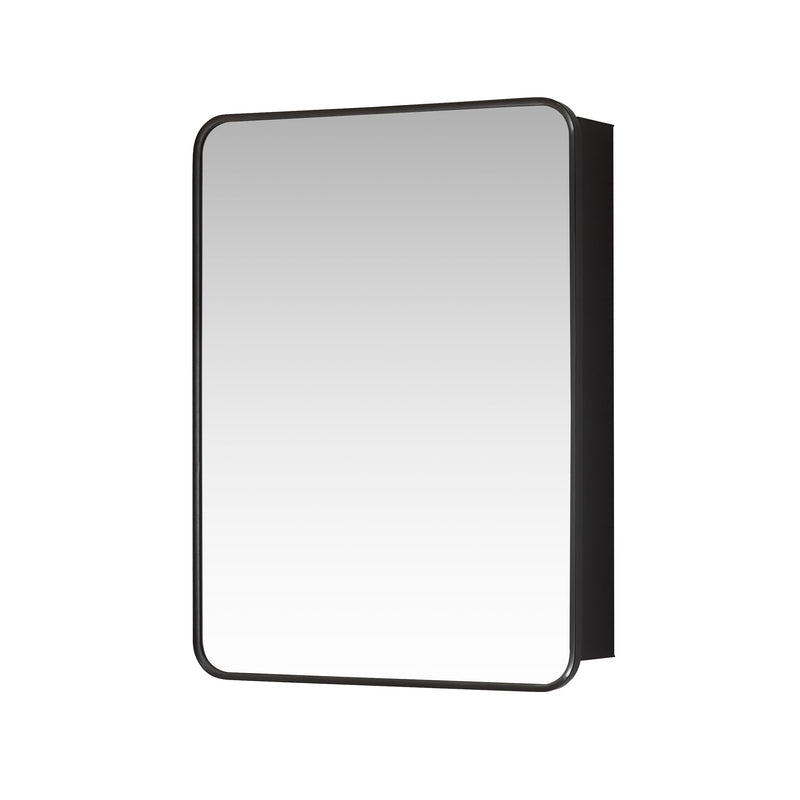Vinnova 804224-MCB-BB Talayuela 24"W x 32"H Rectangular Aluminum Framed Medicine Cabinet in Brushed Black