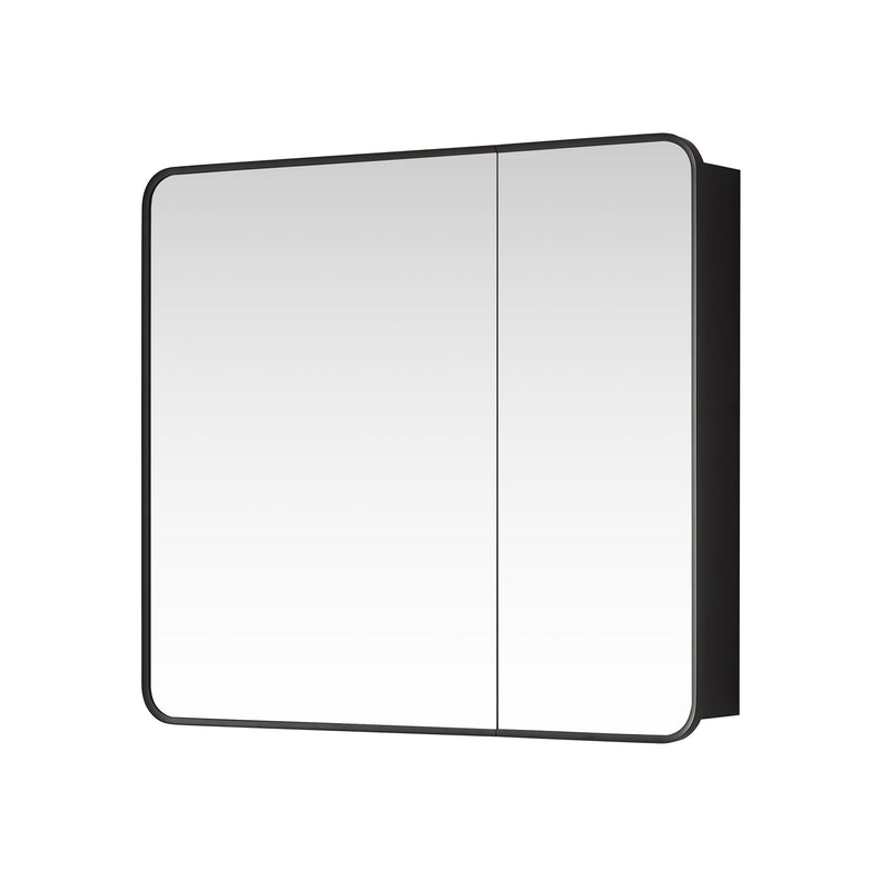 Vinnova 804236-MCB-BB Talayuela 36"W x 32"H Rectangular Aluminum Framed Medicine Cabinet in Brushed Black