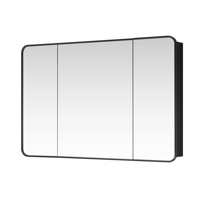 Vinnova 804248-MCB-BB Talayuela 48"W x 32"H Rectangular Aluminum Framed Medicine Cabinet in Brushed Black
