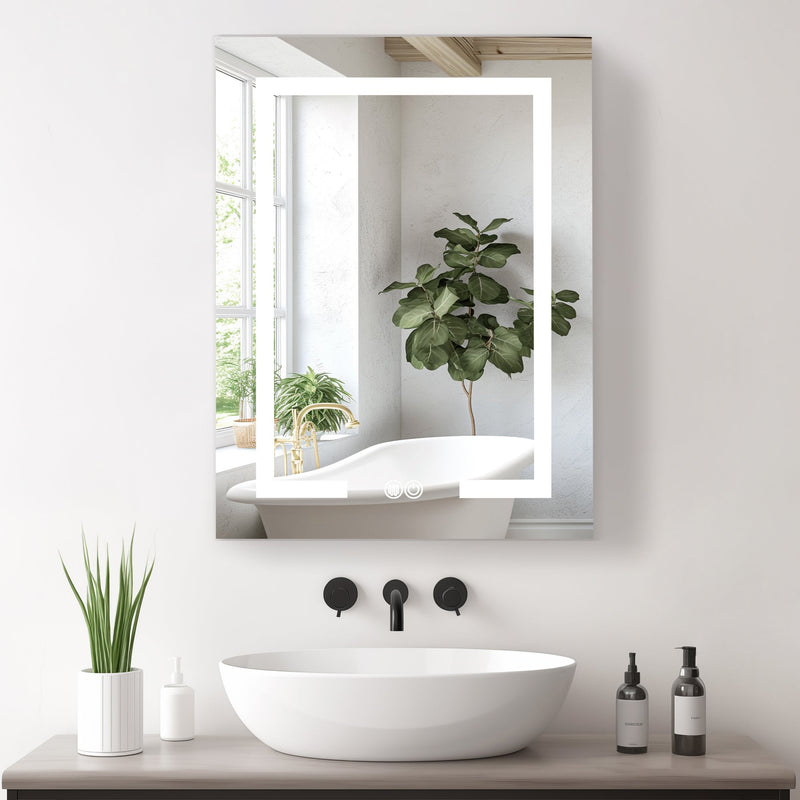 Vinnova 804324R-LED-MC Santona 24" W x 32" H Rectangular Medicine Cabinet with Aluminum Frameless LED Mirror