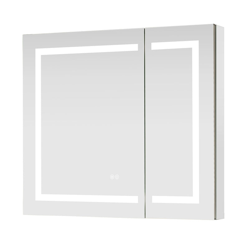 Vinnova 804336R-LED-MC Santona 36" W x 32" H Rectangular Medicine Cabinet with Aluminum Frameless LED Mirror