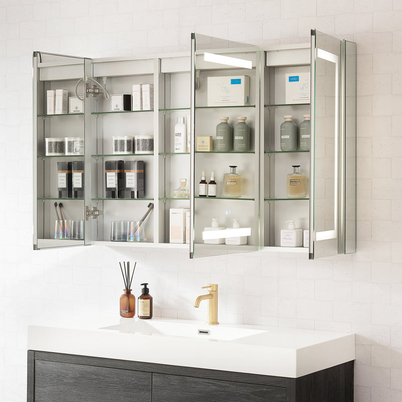 Vinnova 804348R-LED-MC Santona 48" W x 32" H Rectangular Medicine Cabinet with Aluminum Frameless LED Mirror