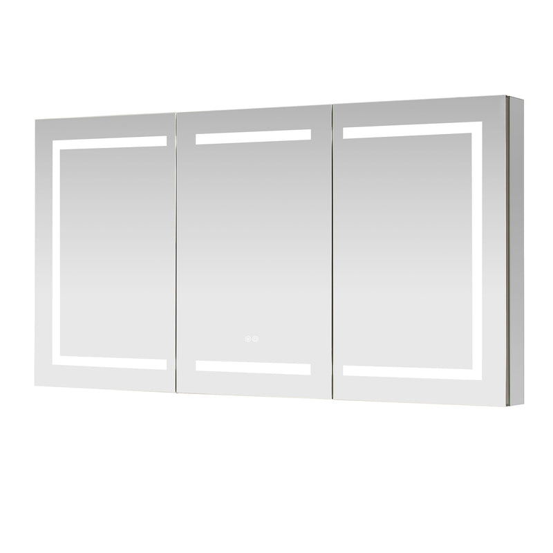 Vinnova 804360R-LED-MC Santona 60" W x 32" H Rectangular Medicine Cabinet with Aluminum Frameless LED Mirror