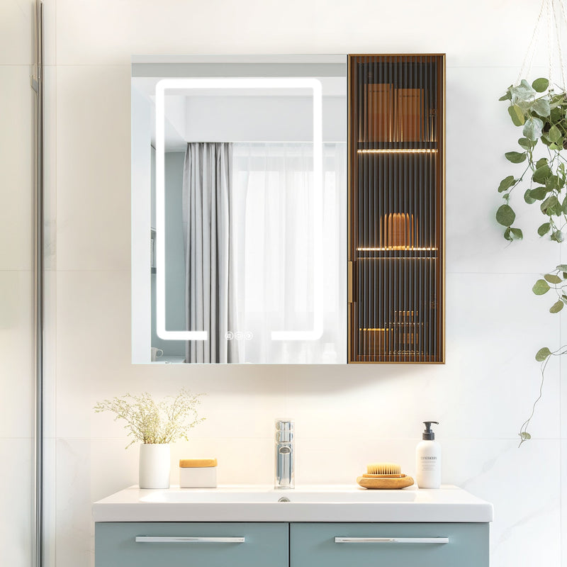 Vinnova 804530-MCB-LED Cervia 30" W x 29.5" H Rectangular Medicine Cabinet with Aluminum Frameless LED Mirror