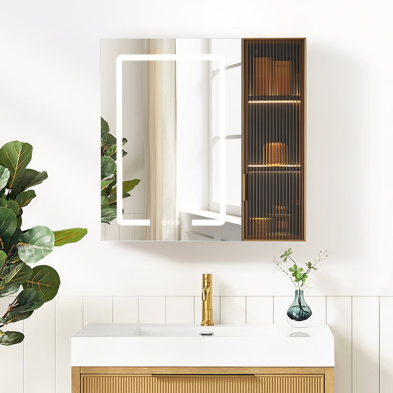 Vinnova 804530-MCB-LED Cervia 30" W x 29.5" H Rectangular Medicine Cabinet with Aluminum Frameless LED Mirror