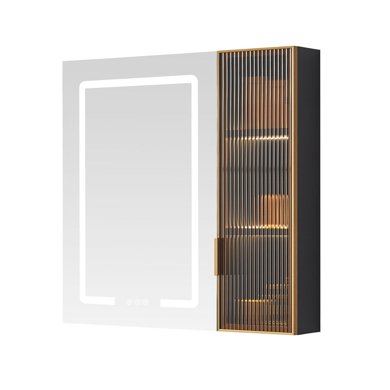 Vinnova 804530-MCB-LED Cervia 30" W x 29.5" H Rectangular Medicine Cabinet with Aluminum Frameless LED Mirror