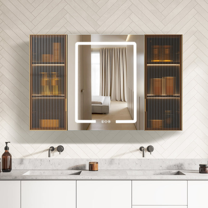 Vinnova 804548-MCB-LED Cervia 47.2" W x 29.5" H Rectangular Medicine Cabinet with Aluminum Frameless LED Mirror